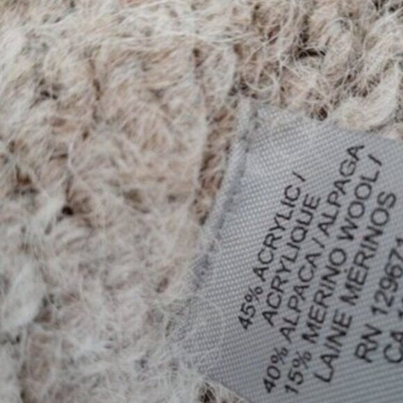 360 SWEATER / Open Front Chunky Knit Cardigan Sweater w/ Pockets Oatmeal Sz S - Picture 10 of 11